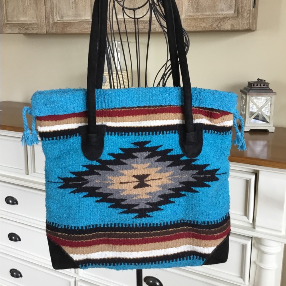 El Paso Saddlebag Company Purse Faux Suede Straps
